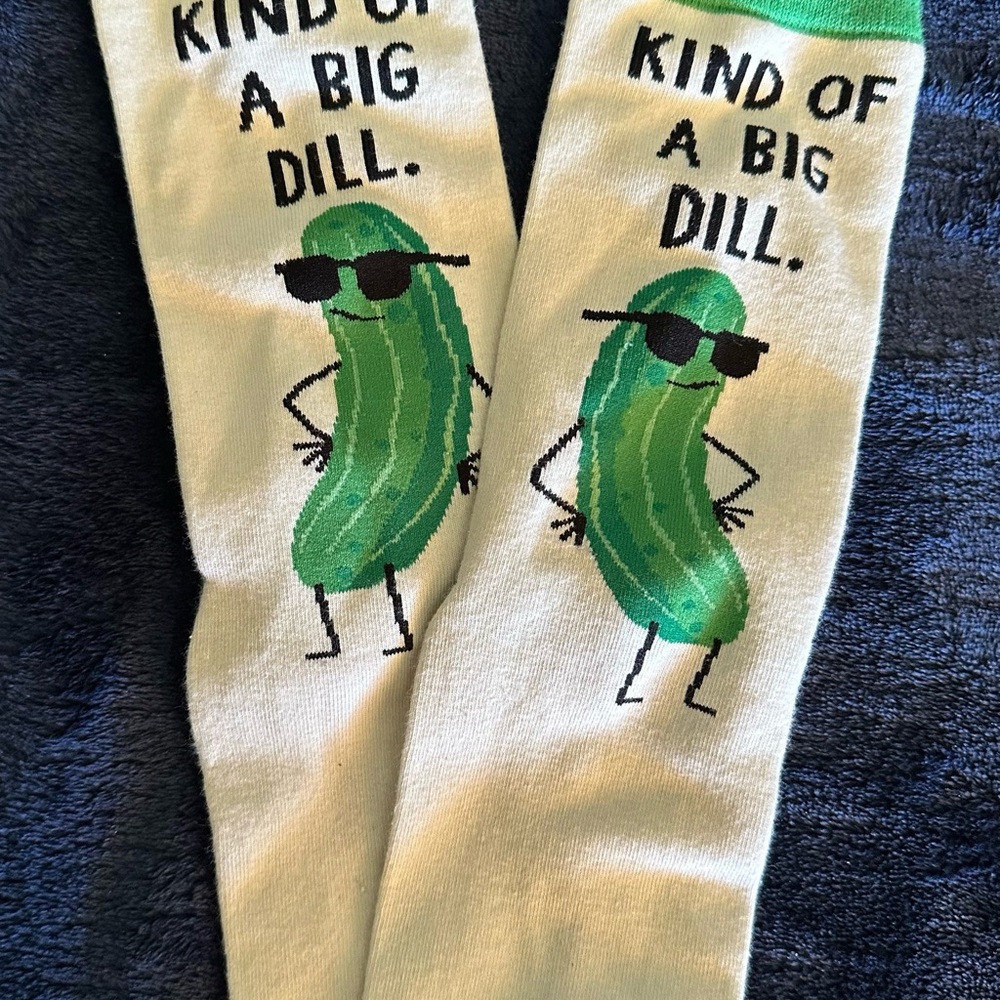 Green and White Novelty Pickle Socks